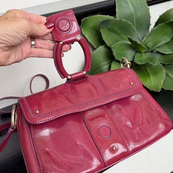 Sigrid Olsen genuine leather shoulder purse berry red handbag purse - Picture 7 of 12